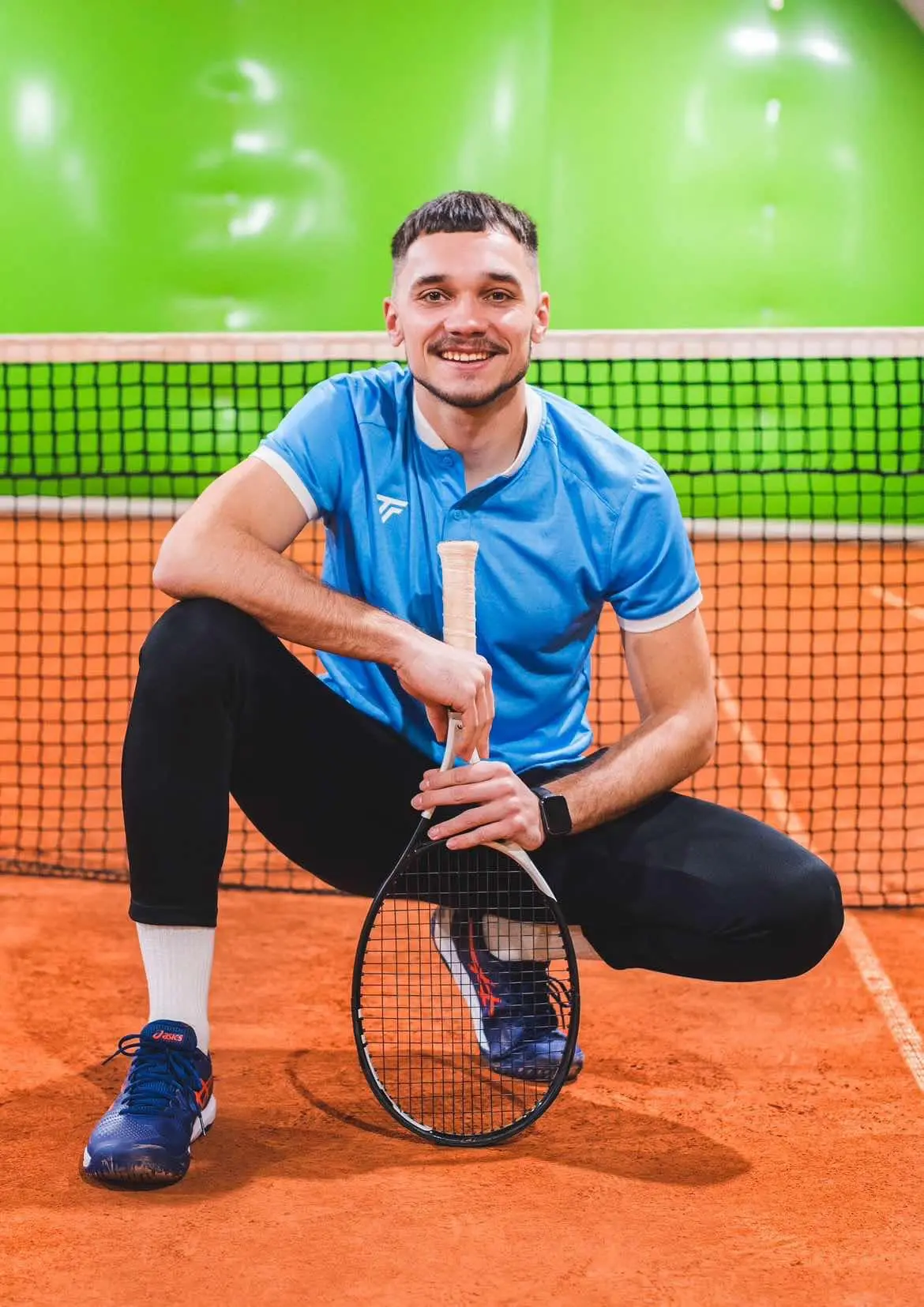 Trener Michał Kapusz podczas treningu