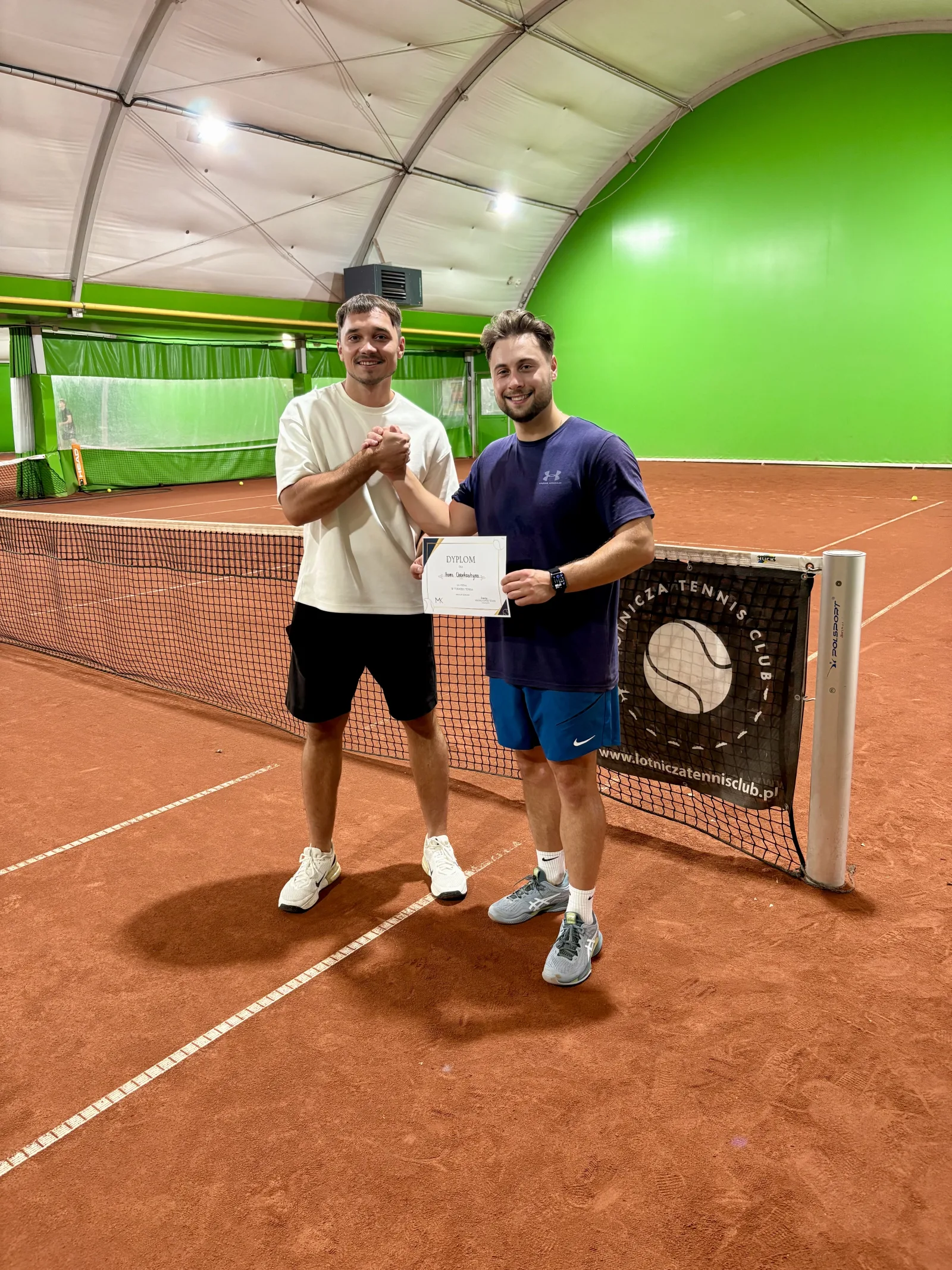 Wręczenie dyplomu podczas Kapusz Tennis Tour